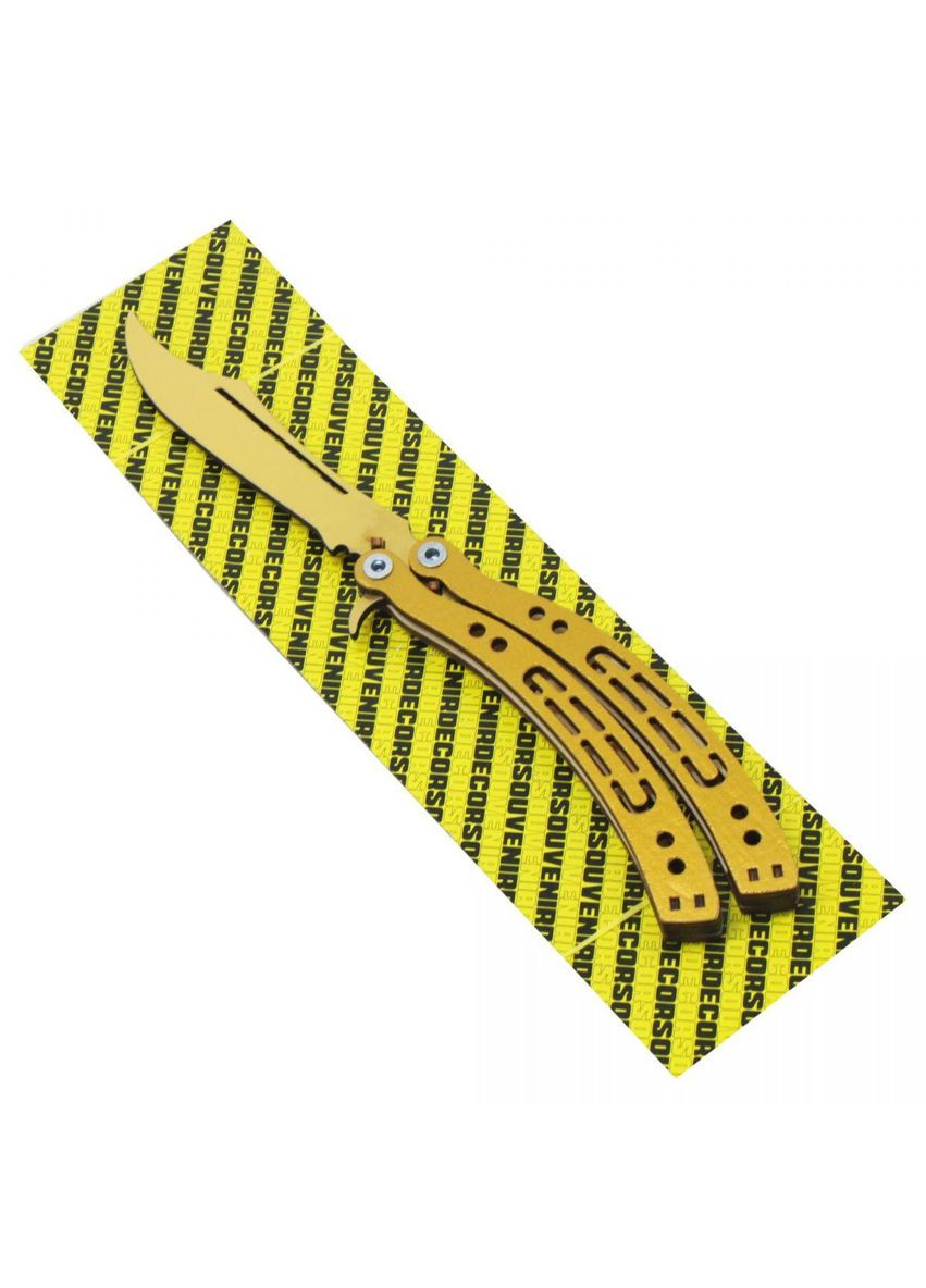 Іграшка сувенірний ніж дерев'яний Метелик "CS GO (GOLD)" Сувенір-Декор (BAL-G) No Brand (362432550)