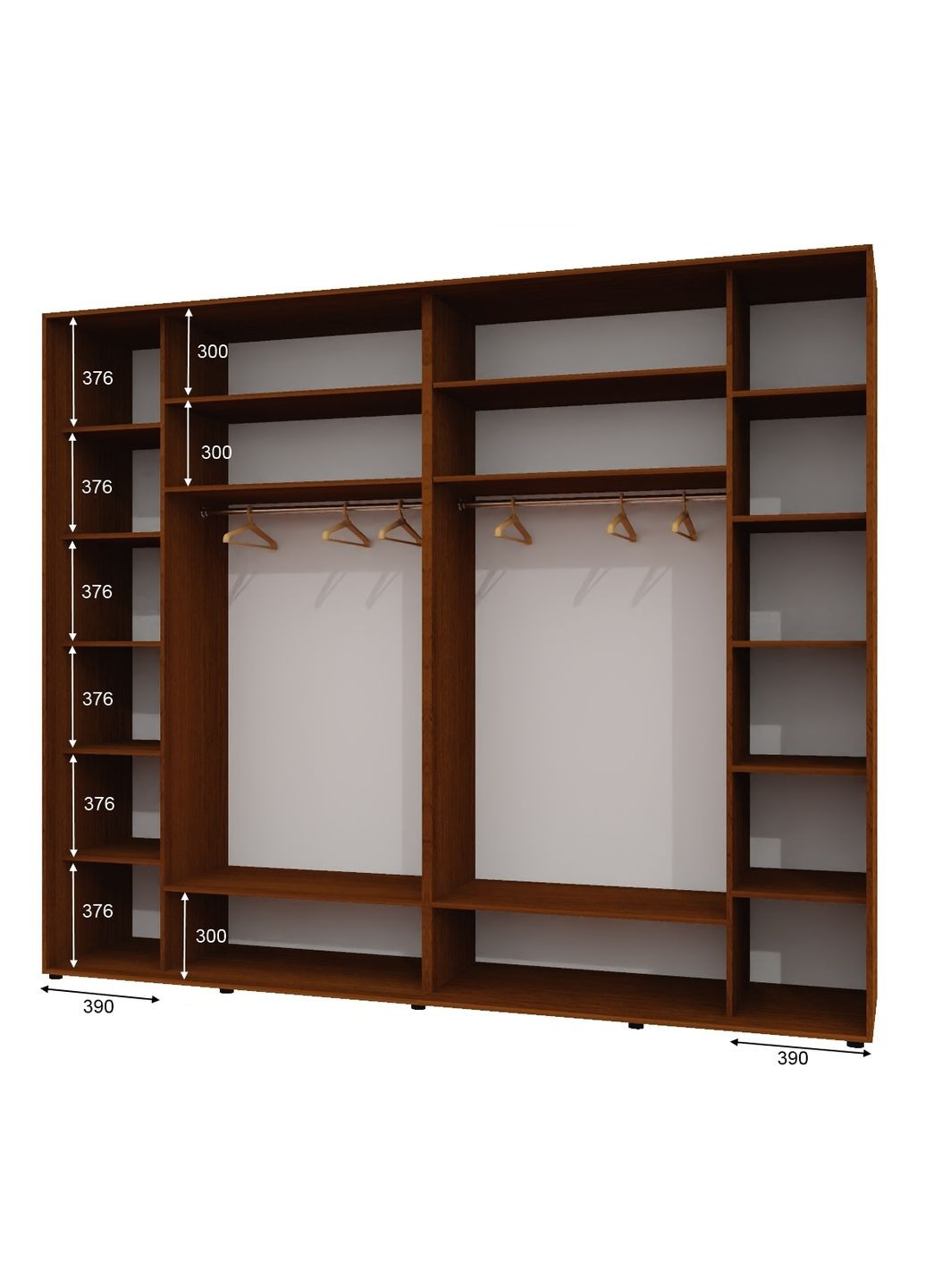 Шкаф-купе трехдверный 290*60*240 см Орех лесной 3 двери Зеркало Люкс-147 Алекса (360458614)