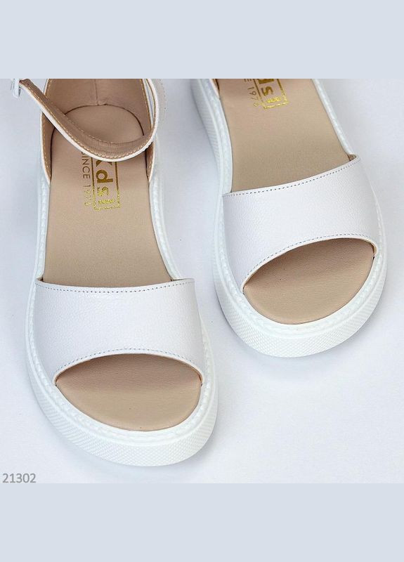 Бежеві шкіряні босоніжки, бежеві жіночі босоніжки з ремінцем, босоніжки на низькому ходу код 21303 KDSL Glory (329856923)