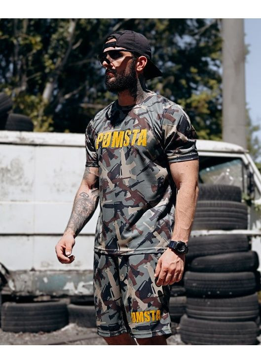 Тактичний чоловічий літній костюм з принтом Помста хакі No Brand