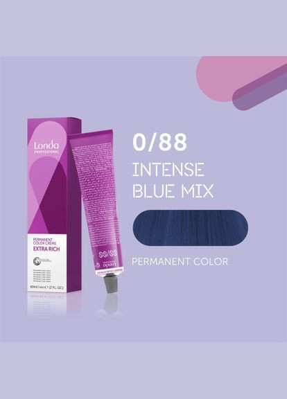 Стойкая кремкраска для волос Professional Permanent Color 0/88 интенсивный синий, 60 мл Londa Professional (292736671)