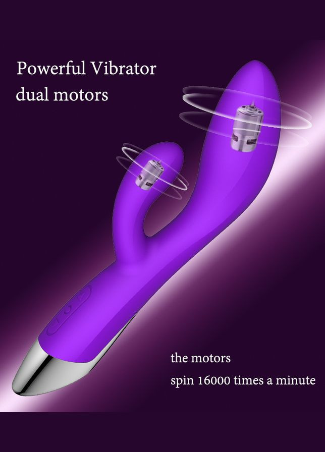 Вибратор кролик двойной мощный для клитора и точки G Alpha на аккумуляторе No Brand (303891132)