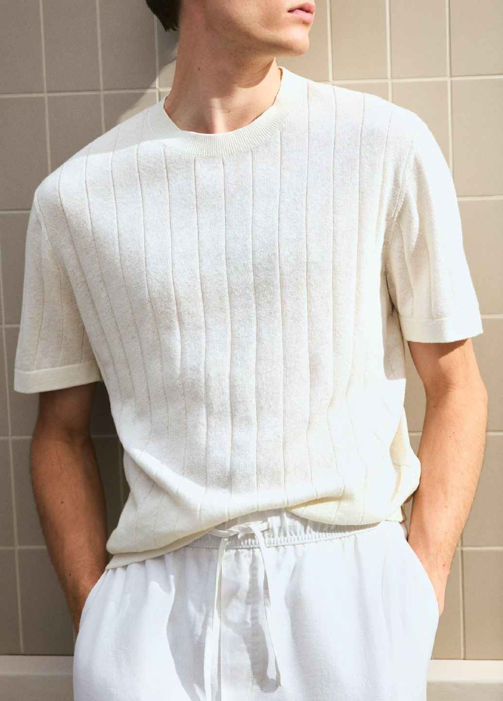 Кремова футболка H&M