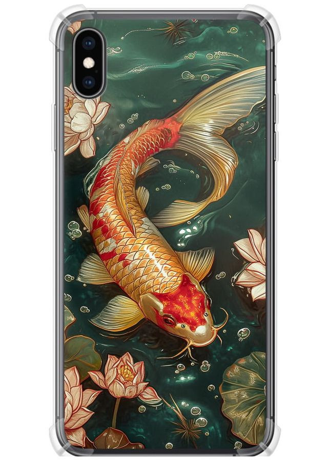 Силіконовий протиударний с посиленими кутами чохол 'Мелодія Лотоса' для Endorphone Apple iPhone XS Max (291133147)