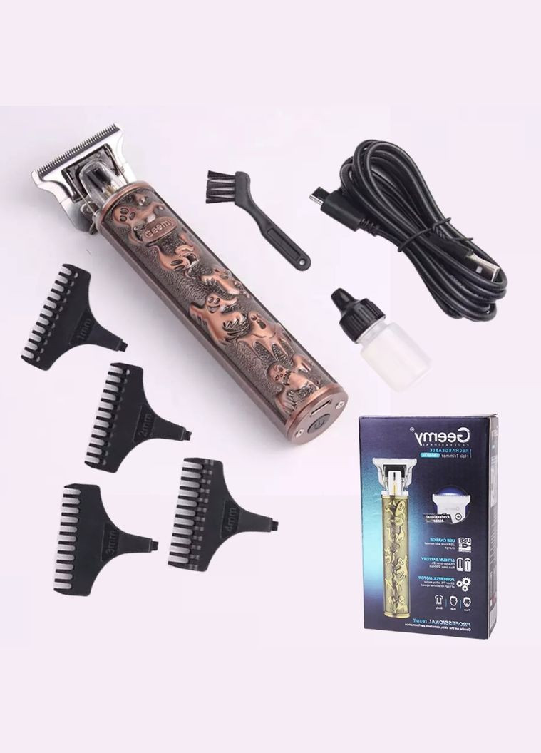 Професійна машинка тример для стриження волосся бороди окантовна GM-6627 Pro Gold Geemy (312486071)