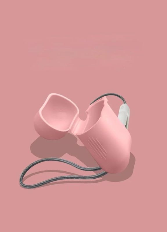Чехол для наушников Темно-розовый С карабином No Brand Airpods 1/2 (326803399)