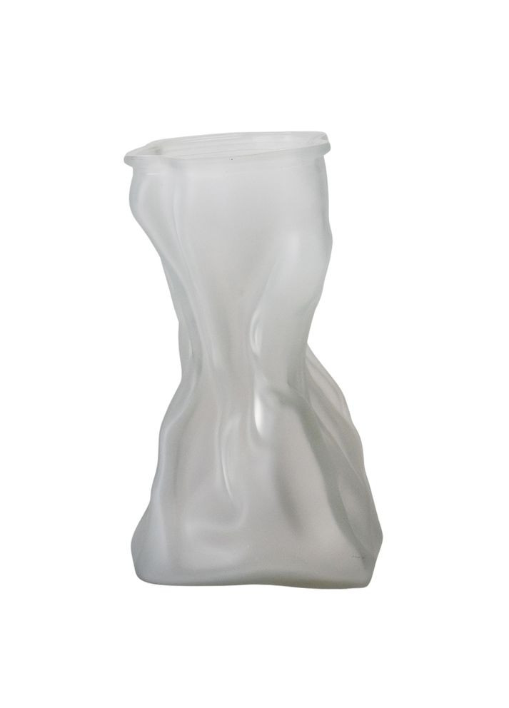 Ваза скляна біла, 17 см No Brand (315600045)