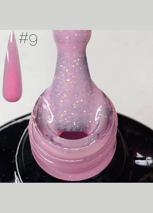 Цветная база для маникюра база для ногтей розовая с шимером Color Base №9 Saga (351581784)