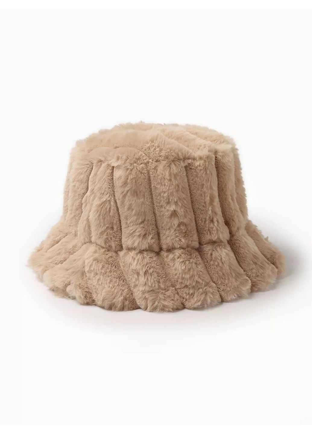 Панама жіноча зимова тепла Warm плюшева хутряна бежева No Brand (315745622)
