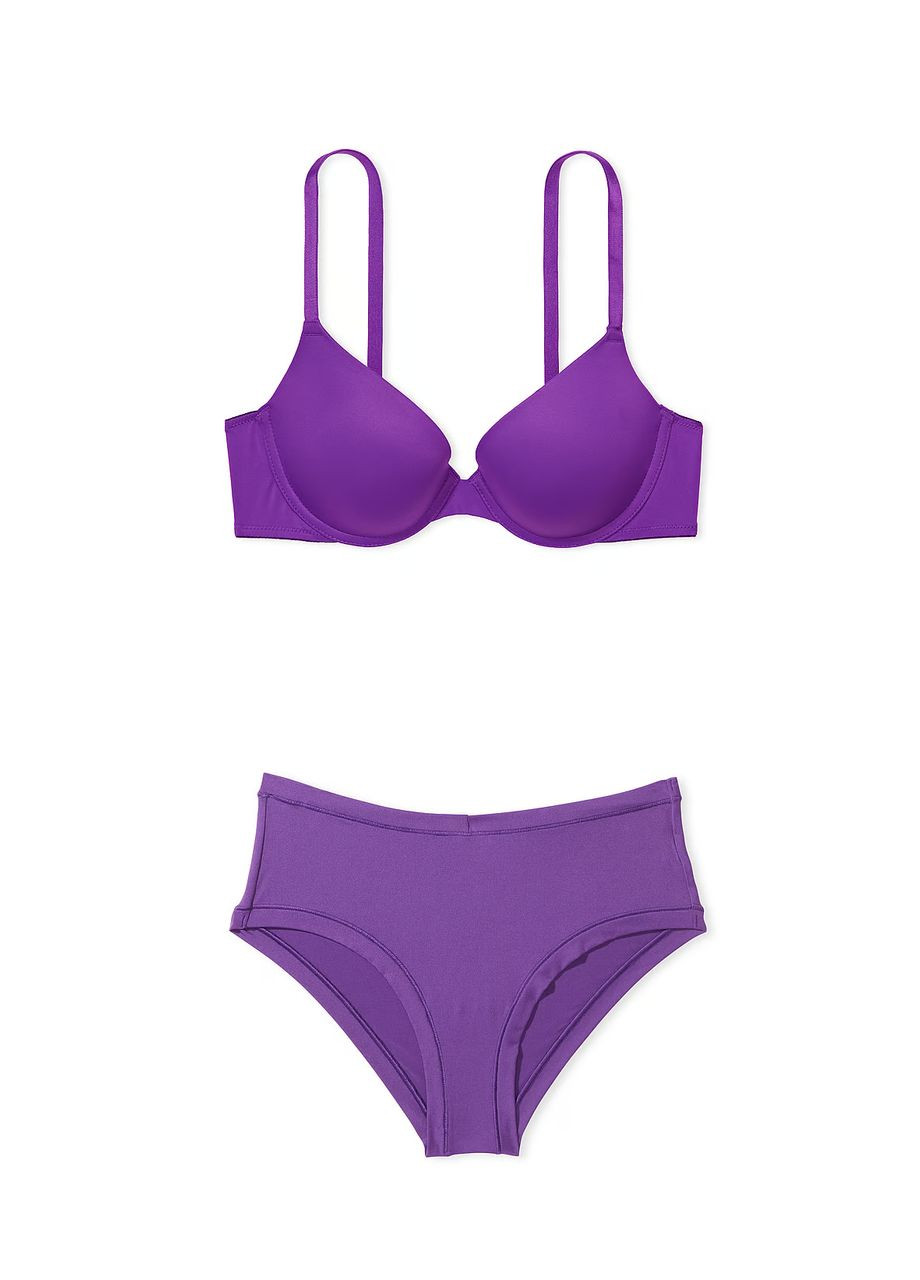 Фіолетовий демісезонний комплект (бюстгальтер + трусикихіпстер) 75c/m фіолетовий Victoria's Secret