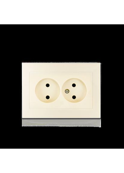 Розетка подвійна без заземлення Erste electric крем 9202-56, С Triumph (334846278)