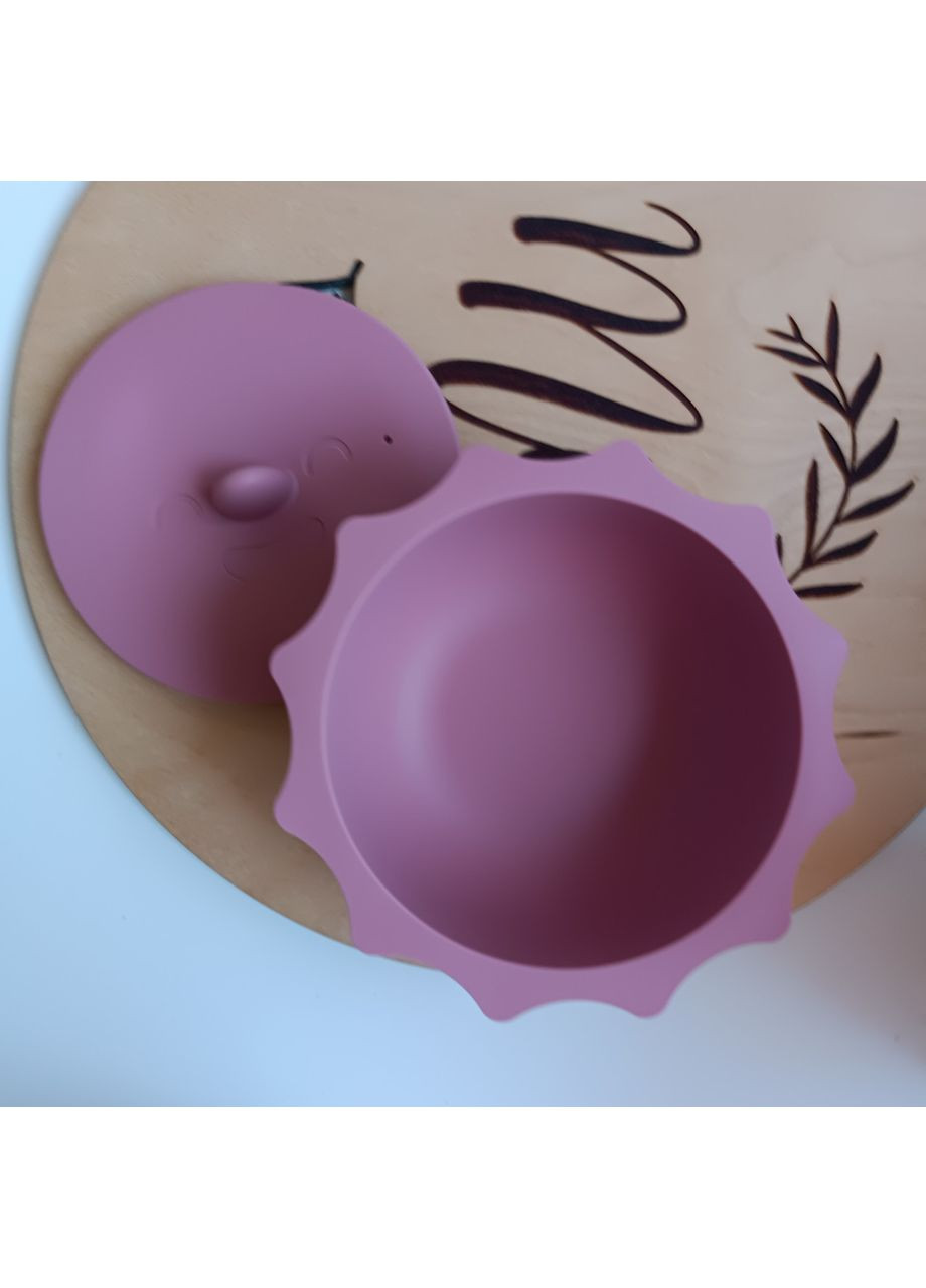 Набор посуды для малыша Динозаврик Дарк пинк 10 шт Посуда для кормления малышей Безопасная детская посуда (0210) No Brand (368999963)