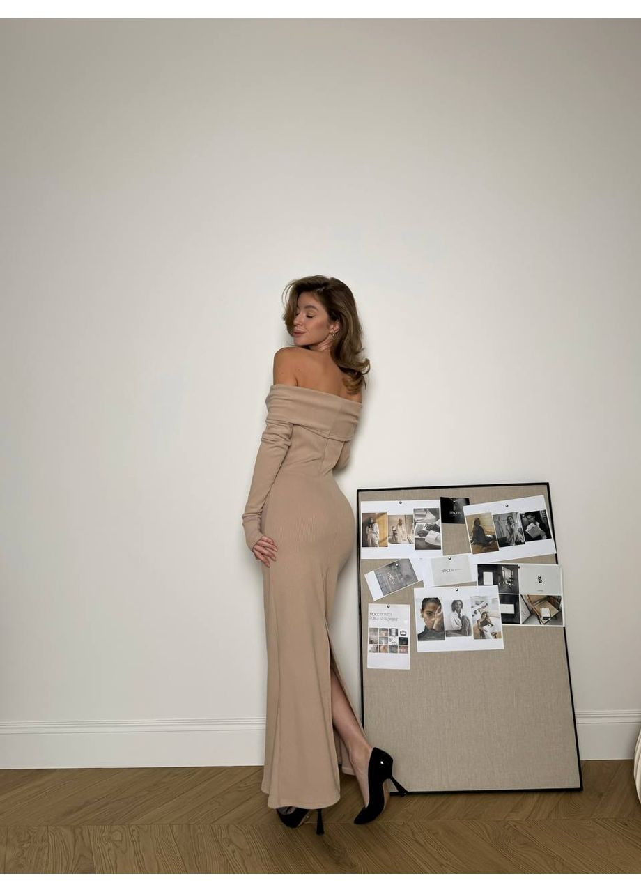 Бежева кежуал сукня N.Family однотонна