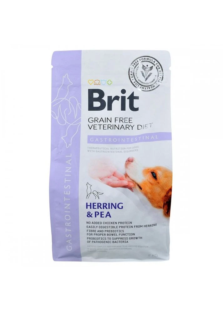 Сухой корм для взрослых собак Grain Free VetDiet Dog Gastrointestinal с сельдью и лососем 3 кг Brit (399748475)