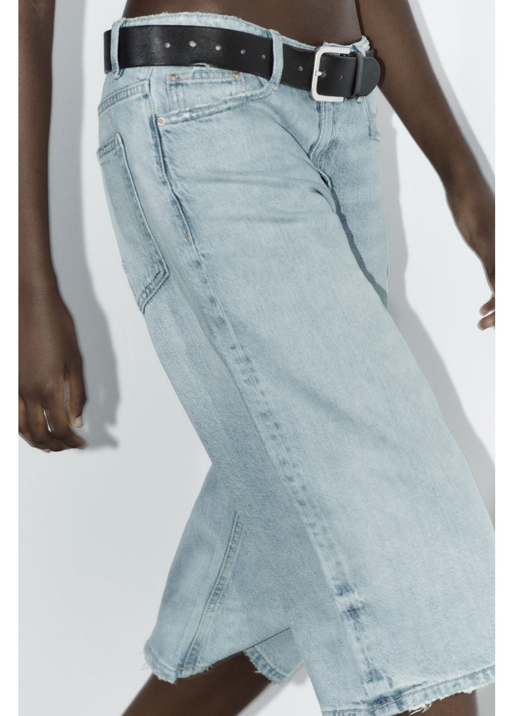 Джинсовые шорты trf с низкой посадкой Zara (354816942)