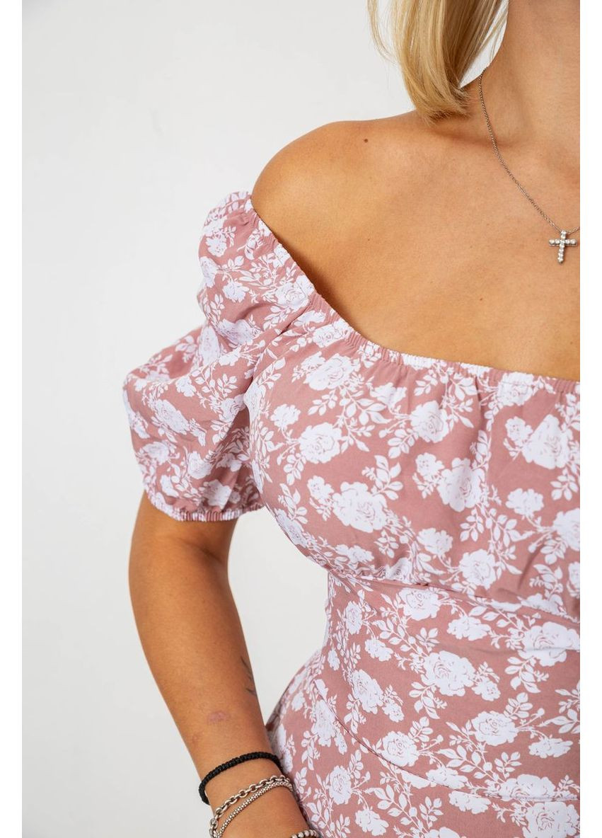 Пудровое платье софт с принтом,, 230r0105 Ager