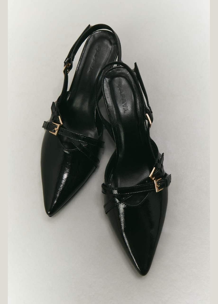 Papaya Слінгбеки з ремінцями 0056 чорний з, україна — демісезон (286771882)