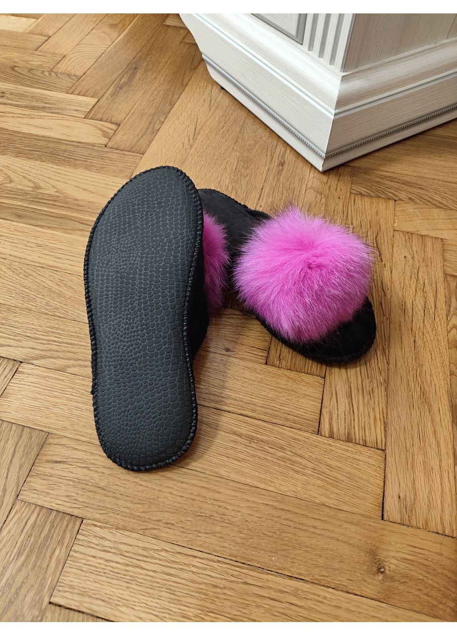 Жіночі тапочки для ламінату з натуральним хутром паркетні тапочки Belsta тапочки з песцем хутряні шльопанці No Brand (361443672)