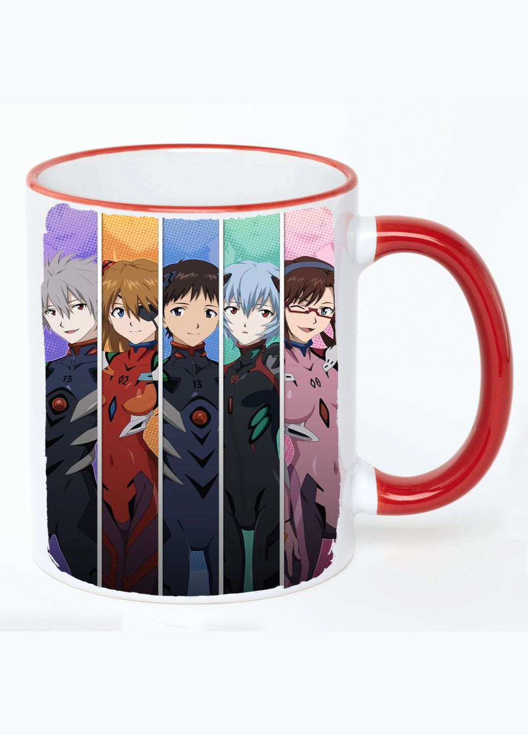 Чашка Євангіліон Аніме #006 (кухоль, кухоль) Біла з Червоною ручкою 330 мл No Brand (322716245)