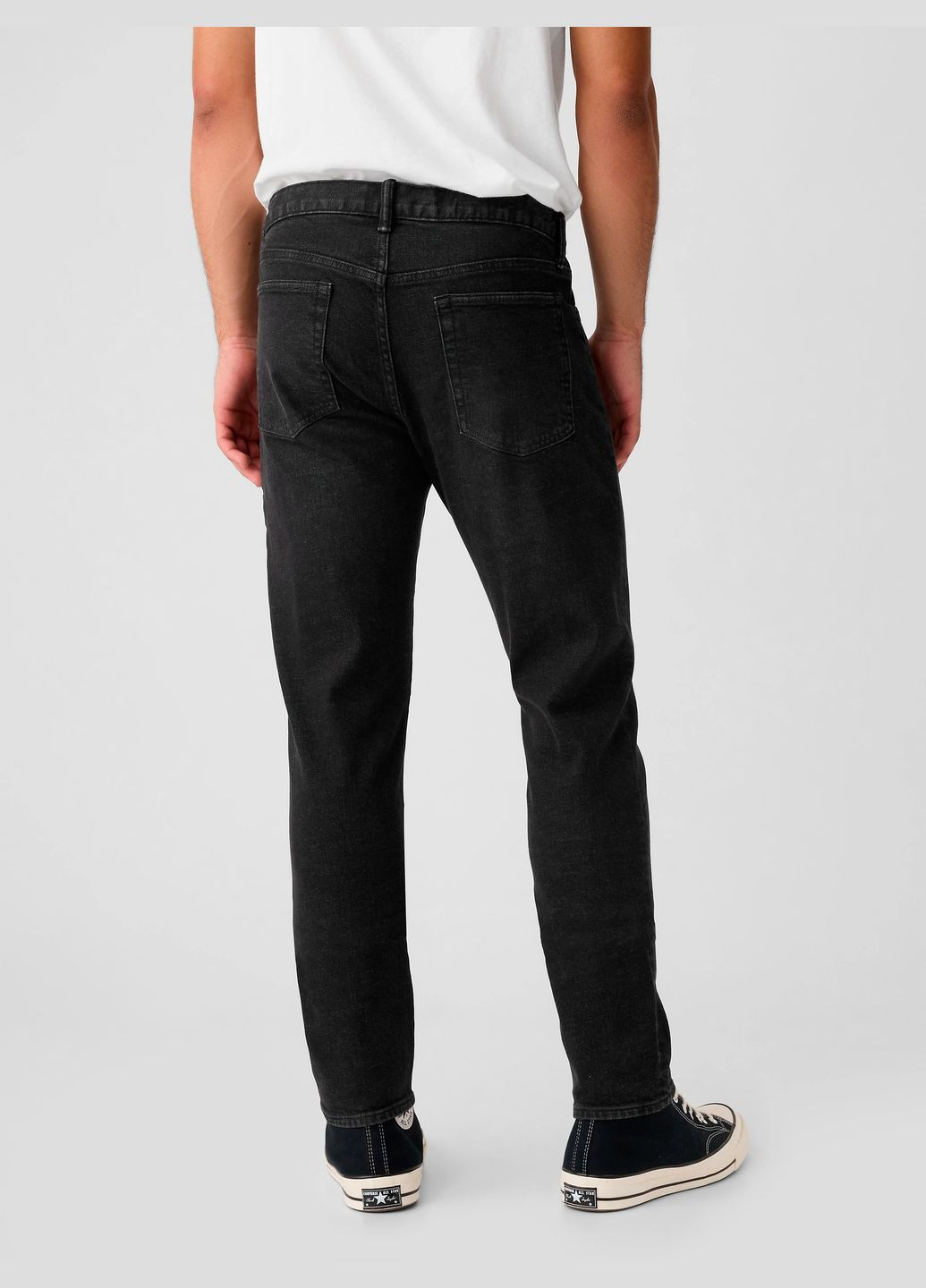 Черные демисезонные прямые, джоггеры джинсы slim taper gapflex черные Gap