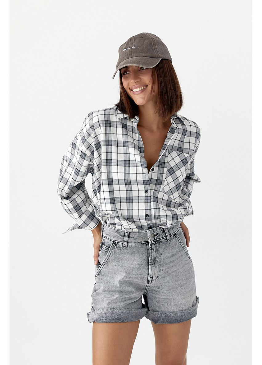 Цветная классическая рубашка в клетку Lurex