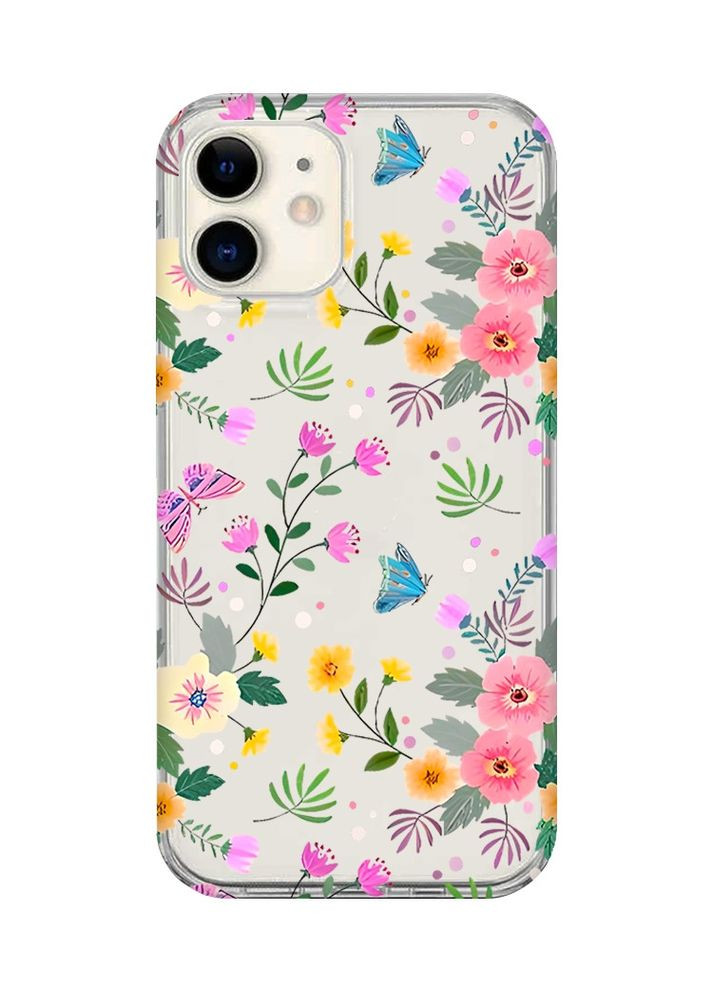 Прозорий чохол на iPhone 12 mini:: Квітковий фон (принт 369) Creative (360707214)