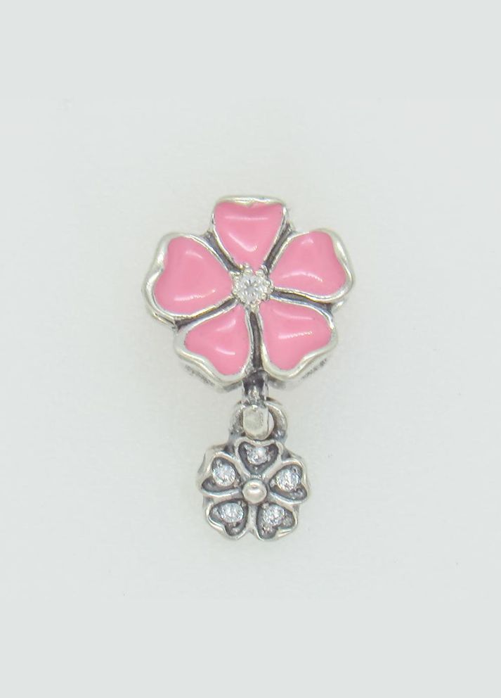 Серебряный шарм "Цветочки" с эмалью No Brand (350667377)
