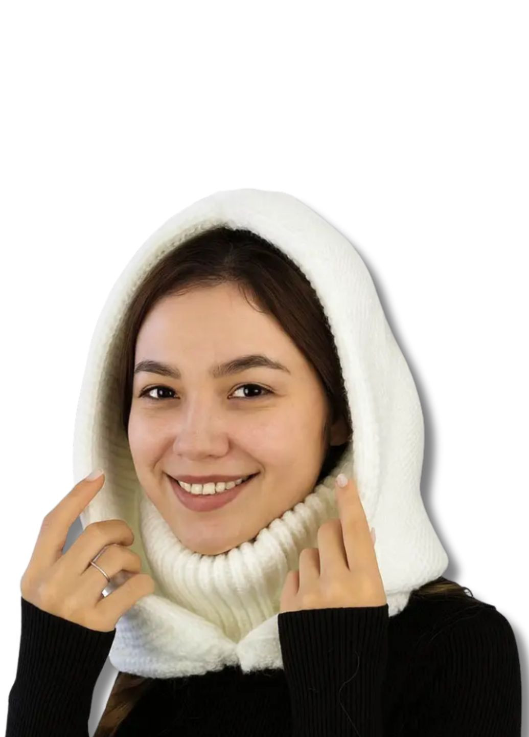 -капюшон з коміром в'язаний - Анжеліка. No Brand Жіночий капор (363019851)