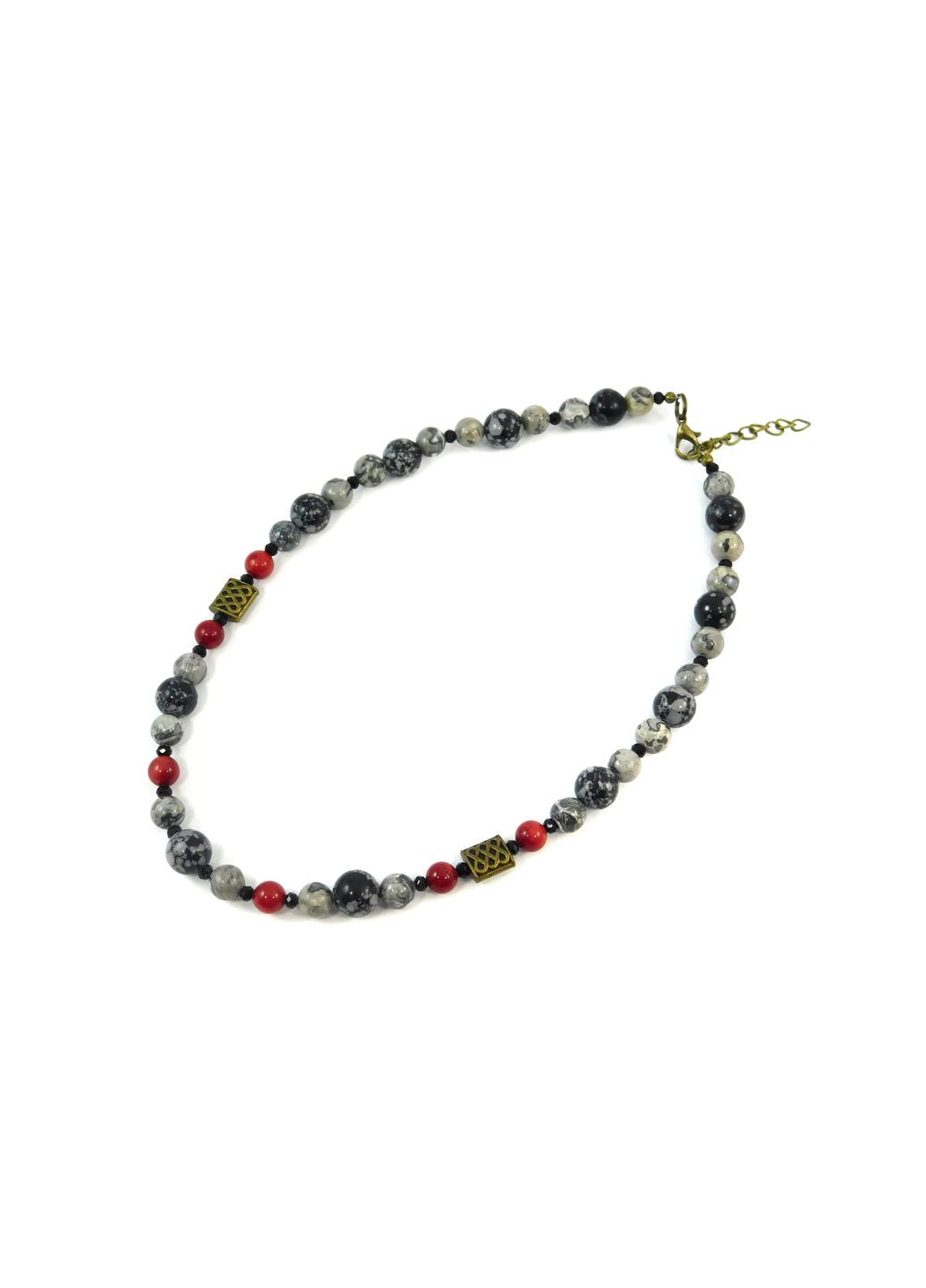 Намисто "Вільне" Обсидіан, Яшма, Корал Fursa fashion (322313845)