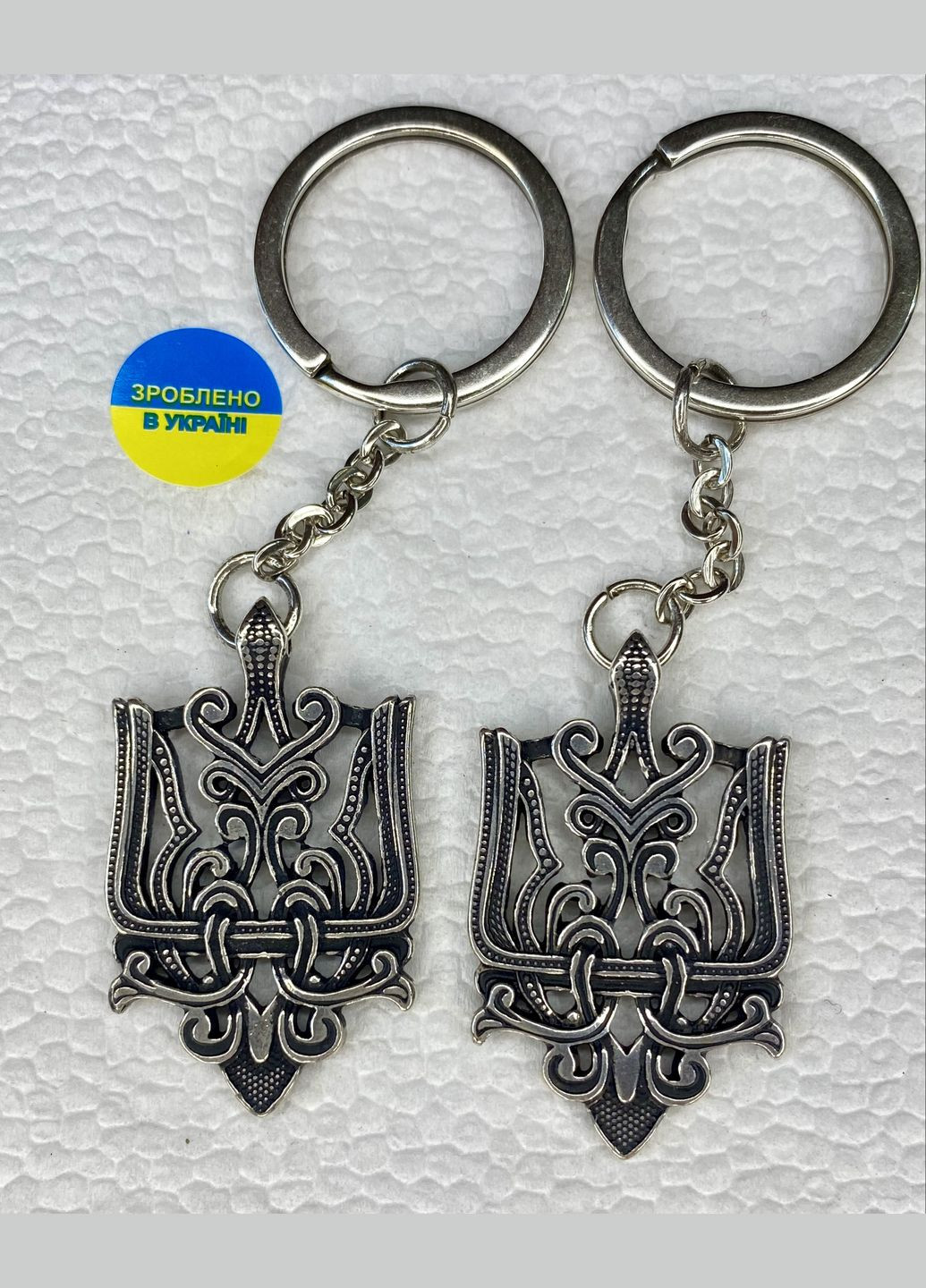 Брелок "ТРИЗУБ Плетеный Ажурный" в серебре No Brand (317776538)