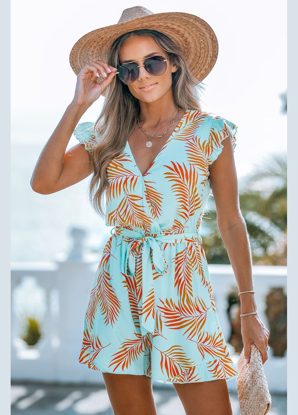 Комбинезон CUPSHE комбинированный повседневный вискоза