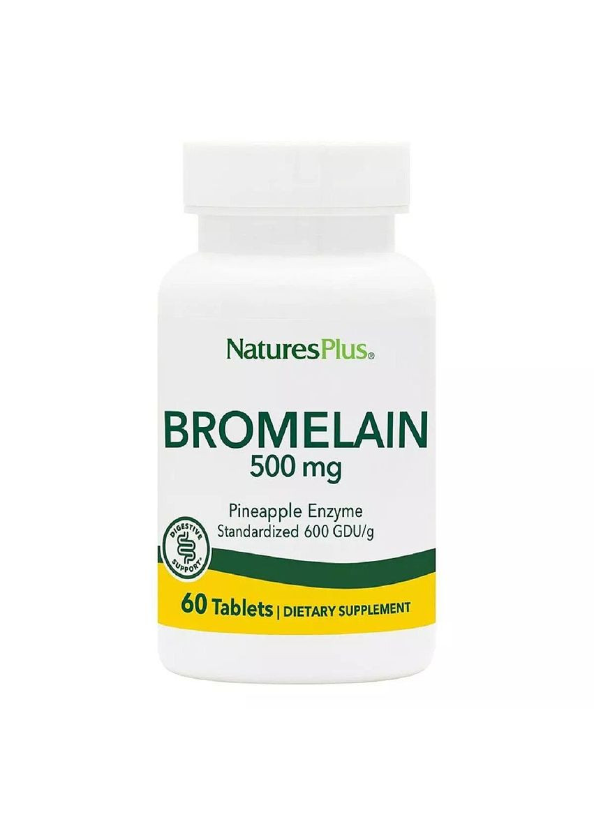 Бромелайн, Bromelain,, 500 мг, 60 таблеток Nature's Plus (351383879)