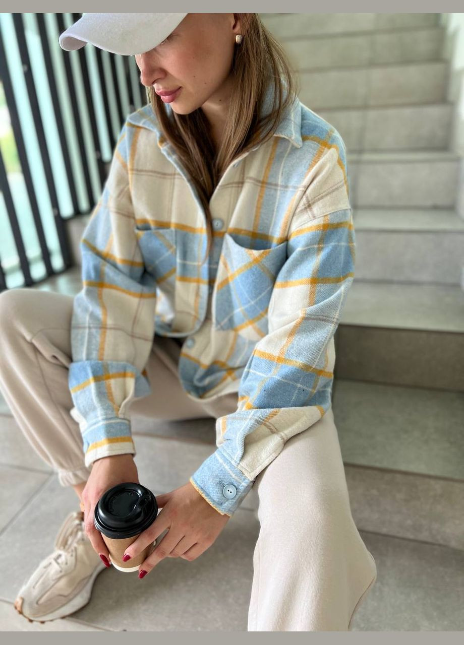 Жіноча кашемірова сорочка у клітинку No Brand (285720094)