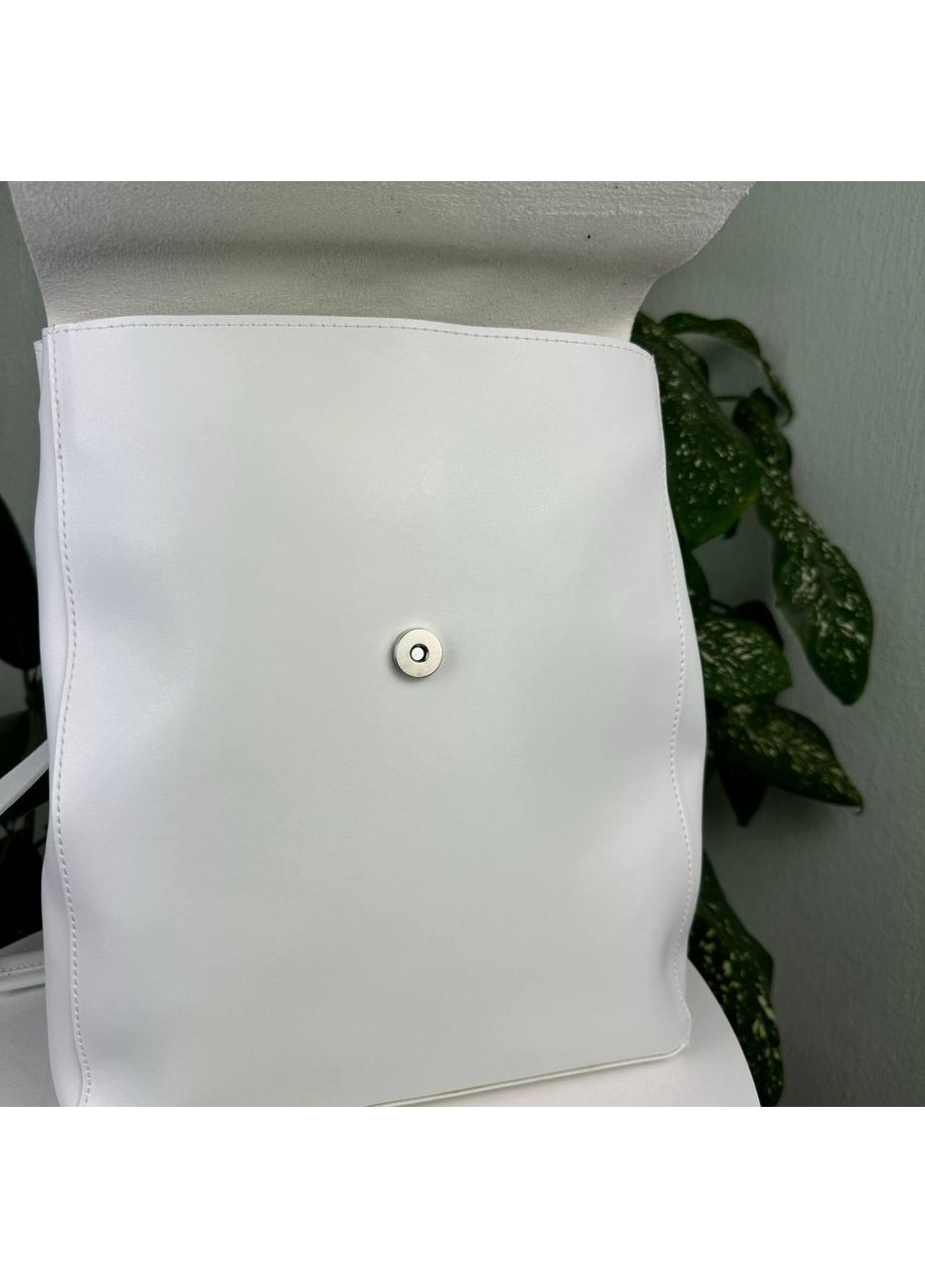 Стильний жіночий рюкзак-сумка трансформер з екошкіри білий для повсякденного використання місткий рюкзак. ProDobro (363259428)