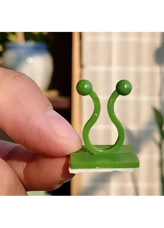 Кліпси для підв'язування рослин 50 шт настінні самоклеючі, підтримка для рослин зеленого кольору No Brand (370290447)