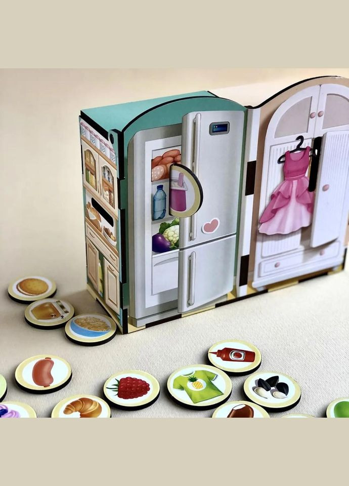 Деревянная настольная игра "Съедобное-несъедобное" Ubumblebees (ПСФ091) PSF091 сортер-комодик No Brand (330601142)