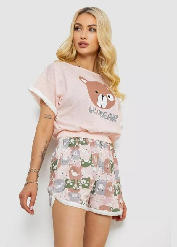 Рожева всесезон піжама жіноча з принтом 243r15414 розмір рожевий LINDROS