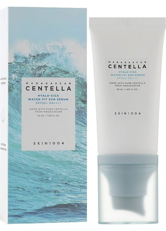 Сыворотка для лица от солнца с гиалуроновой кислотой 50 мл Madagascar Centella Hyalu cica Water fit Sun Serum SKIN1004 (331886593)