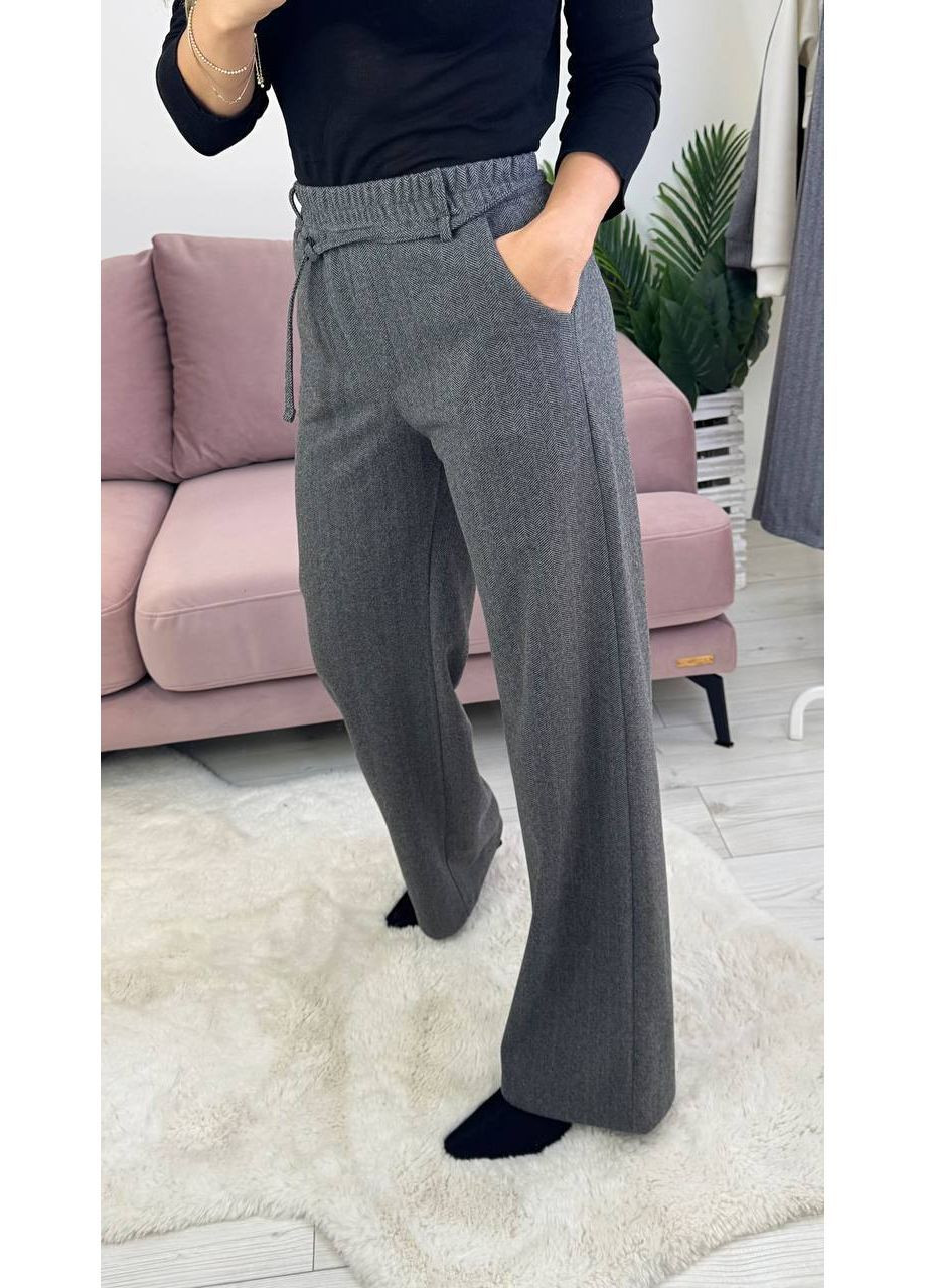 Штаны шерсть кашемир свободного кроя талия на резинке, двумя карманами Україна (362264142)