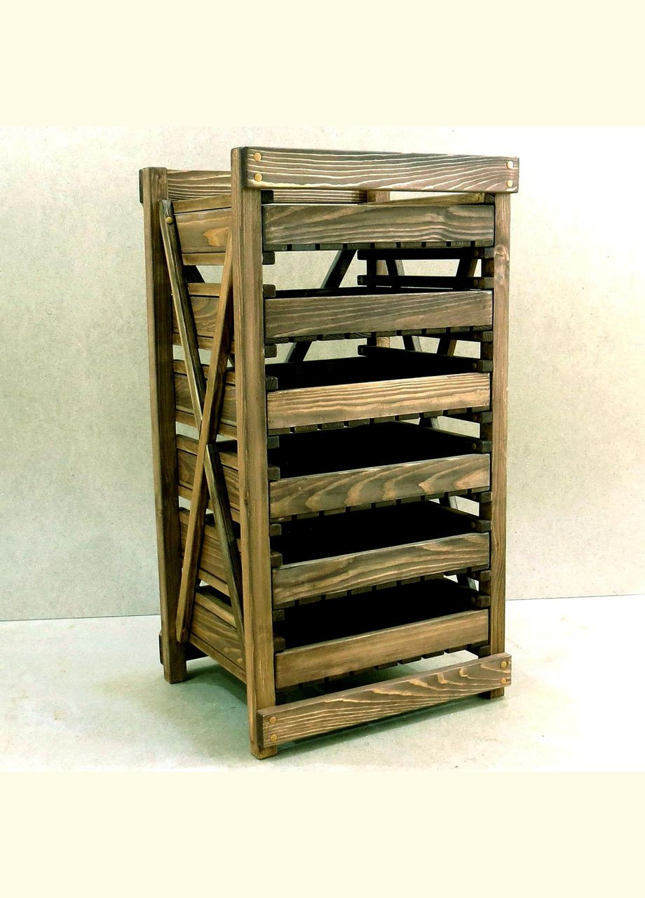 Стелаж для овочів і фруктів з дерева Ровен 50 мускат (ЯХТ-500207) No Brand (327866856)