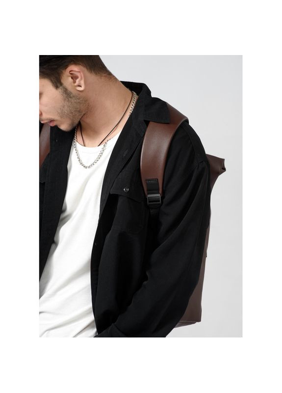 Мужской рюкзак ролл унисекс RollTop Milton шоколадный Sambag (329996505)