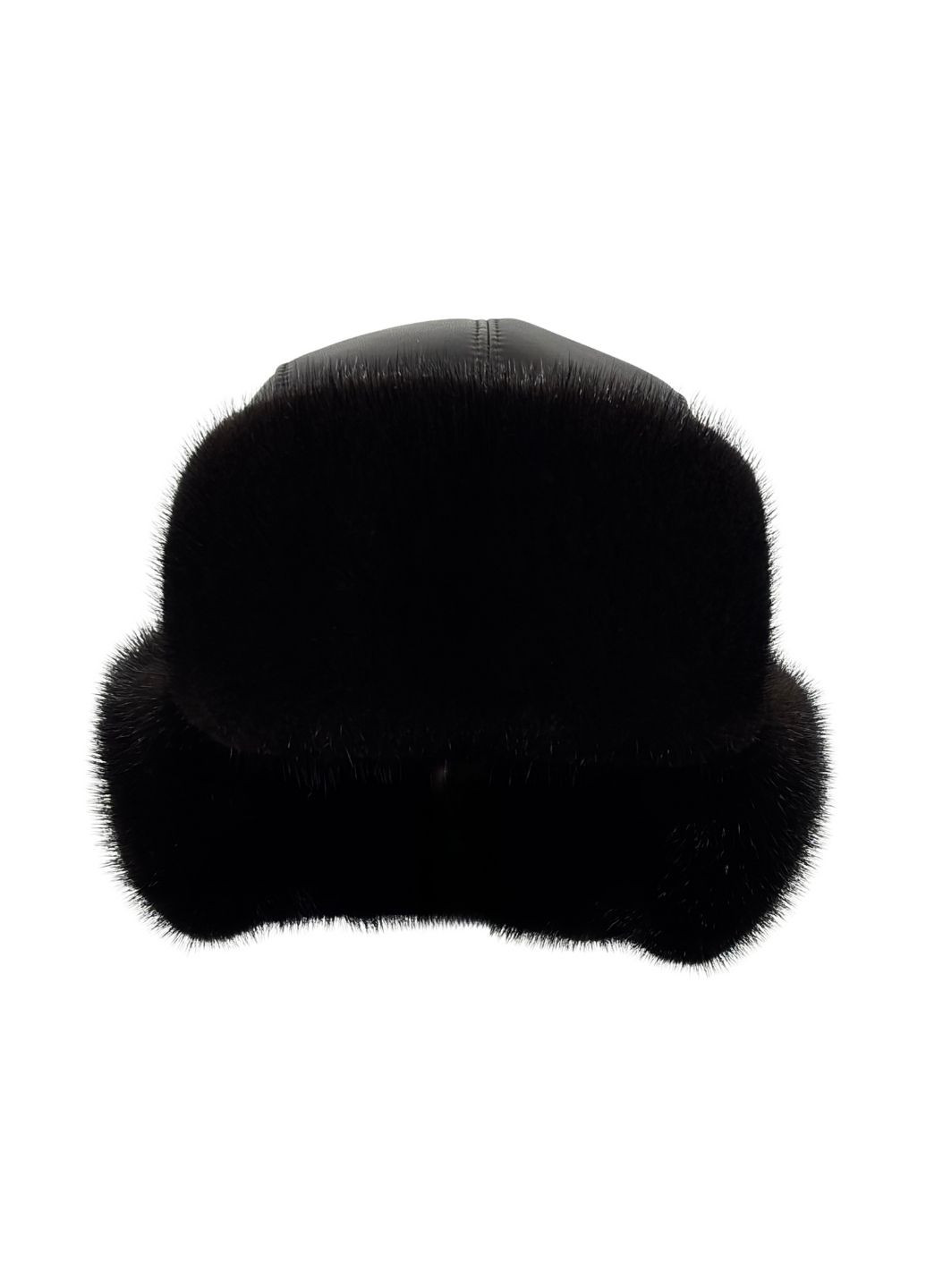 Чоловіча хутряна шапка норкова вушанка класична з натуральною шкірою Меховой Стиль Вова (301647363)