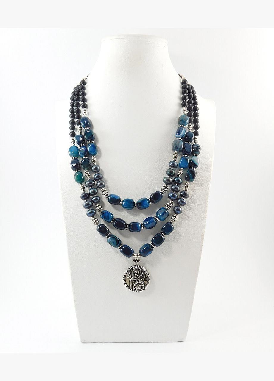 Ожерелье "Морская тайна" Жемчуг, Агат, Шунгит имитация Fursa fashion (326004526)