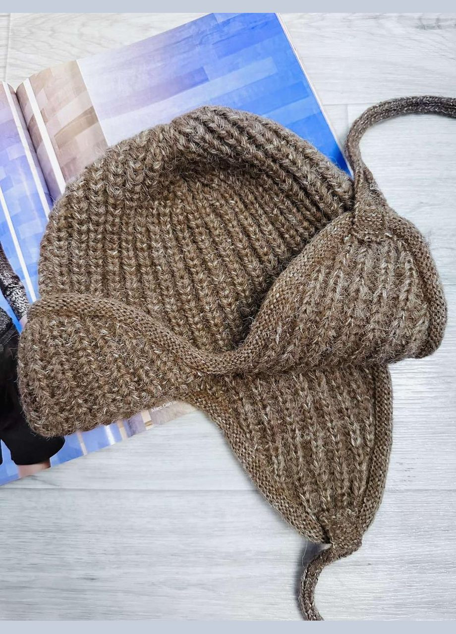 Шапка-вушанка в'язана One Size 55-58 Білий (5004) No Brand (358052727)