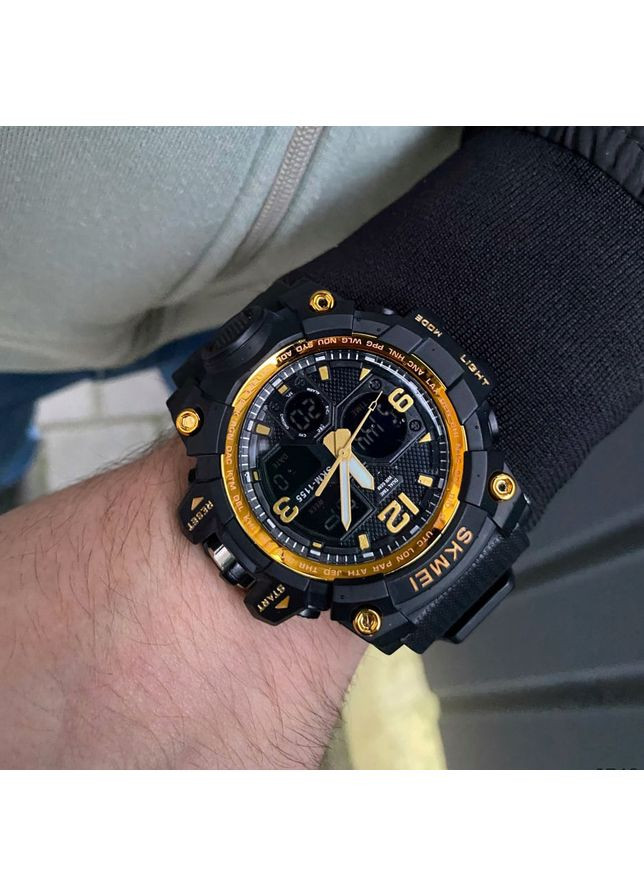 Мужские наручные часы 1155 Black-Gold Skmei (362915792)