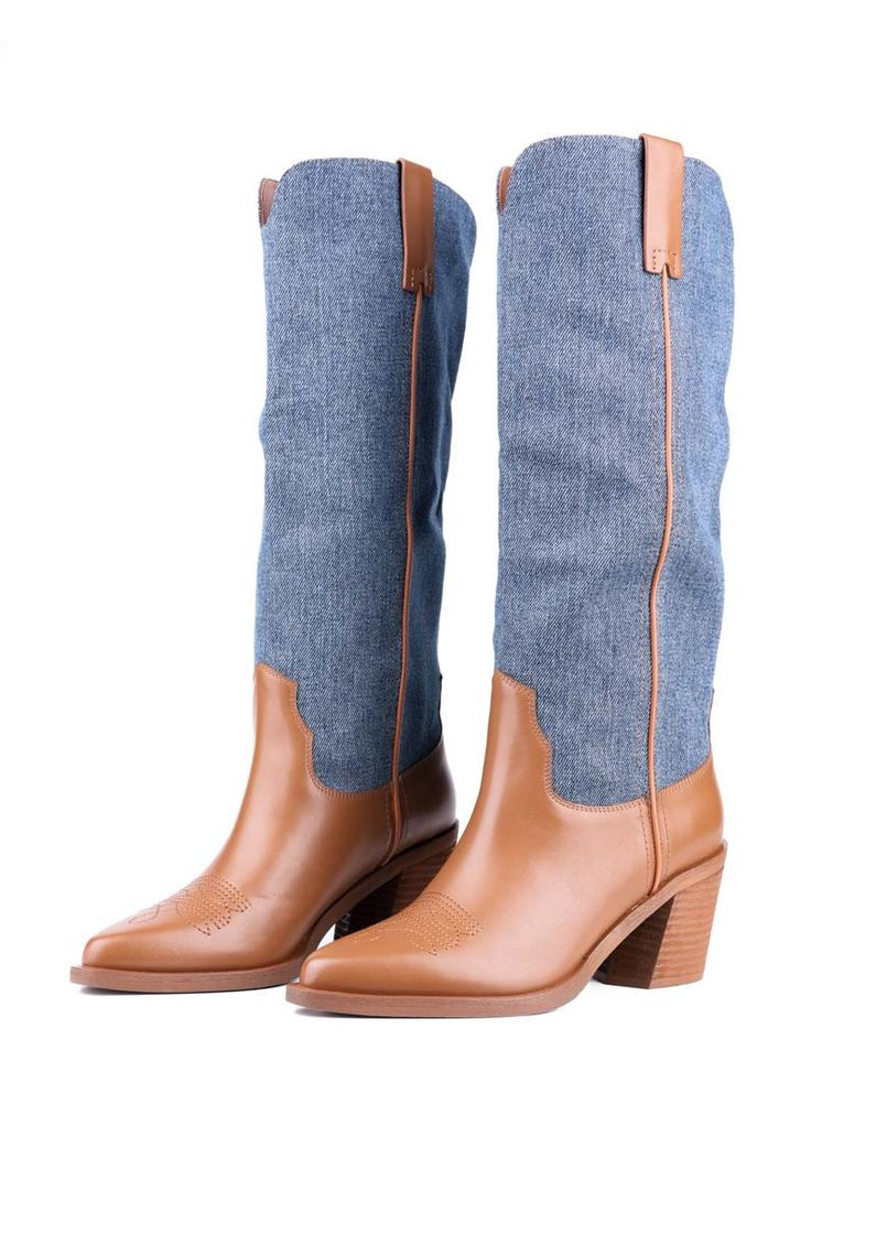 Осенние женские сапоги w361d-5151 коричневый кожа MIRATON