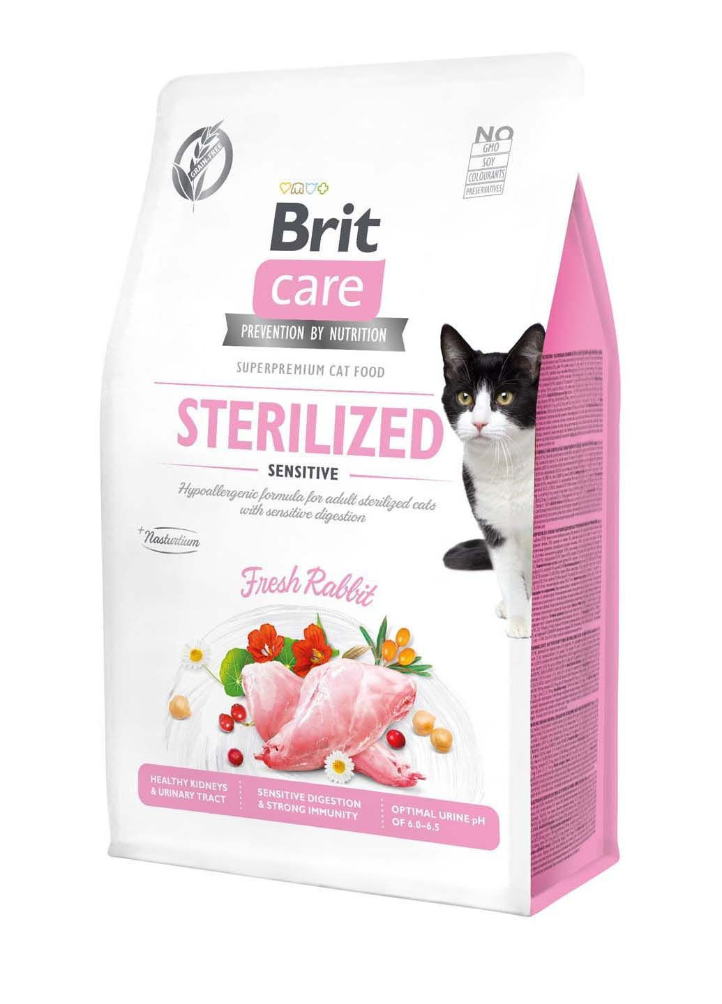 Сухий корм для стерилізованих котів із чутливим травленням Cat GF Sterilized Sensitive із кроликом 0.4 кг Brit Care (286472713)
