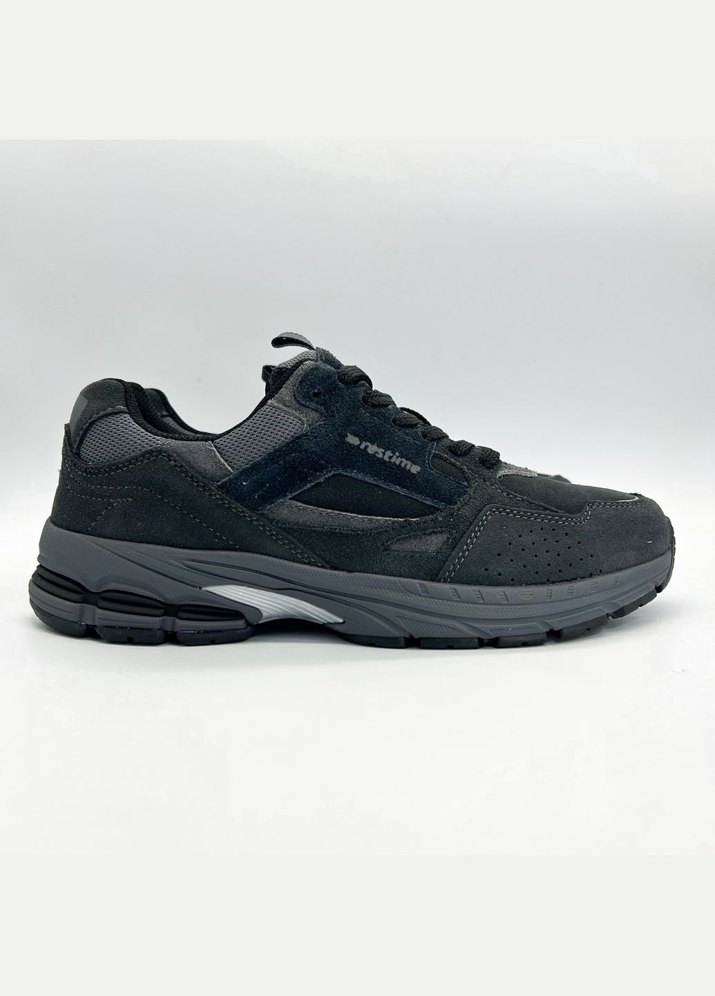 Черные кроссовки (р) замша 0-2-2-hmo-24068 Restime