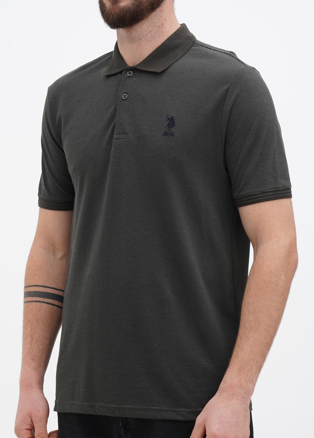 Хаки (оливковая) футболка поло мужское U.S. Polo Assn.