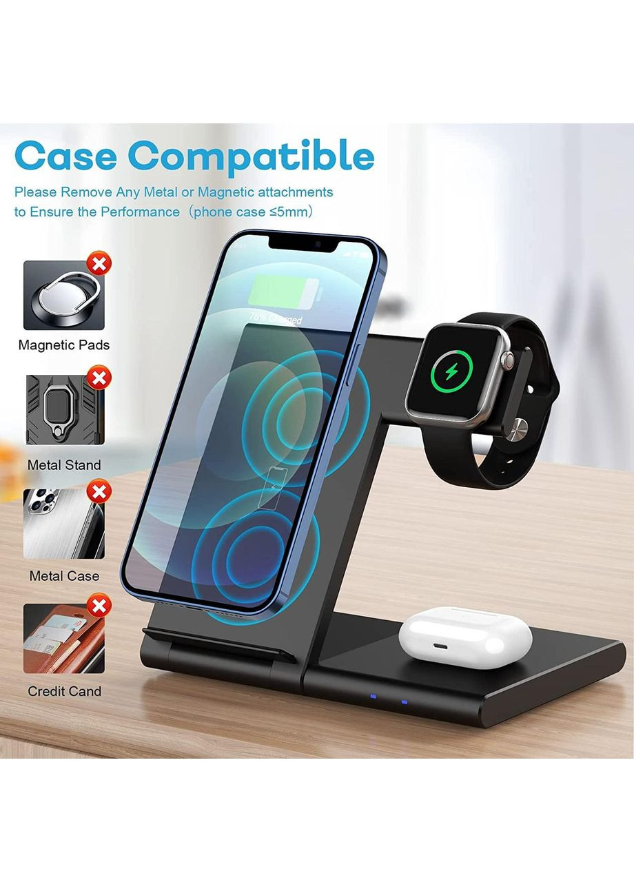 Бездротовий зарядний пристрій 3 в 1 WATOE No Brand (354828932)